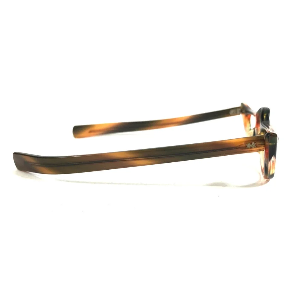 Vintage SRO Eyeglasses Frames LADY OVERSIGHT Brown Orange Horn Cat Eye 40-15-123